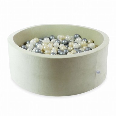 MIMII Suhi bazen 110 x 40 Velvet Soft Light Mint s 500 kuglica, svijetlo zlatna, opalescentna, srebrna