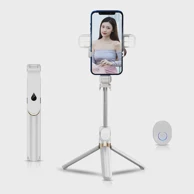 Set / selfie držač s Bluetooth daljinskim upravljačem i stativom LED RING, SSTR-20, bijeli
