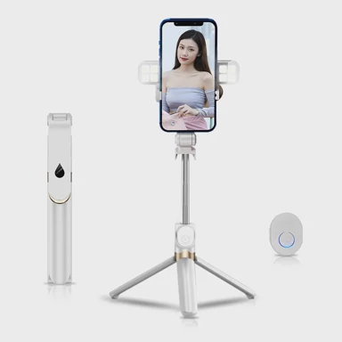 Set / selfie držač s Bluetooth daljinskim upravljačem i stativom LED RING, SSTR-20, bijeli