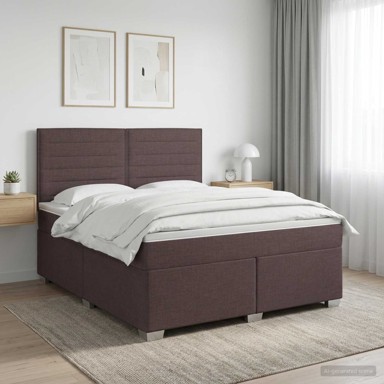Boxspring krevet s madracem 180 x 200 cm, tkanina, tamnosmeđi