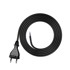 Spojni kabel 2 m s ravnim utikačem 2X1,5 mm² crni gumeni kabel