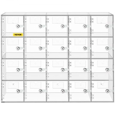 VEVOR Ormarić za pohranu mobitela, 20 pretinaca, 53 x 18 x 42,5 cm, prozirni