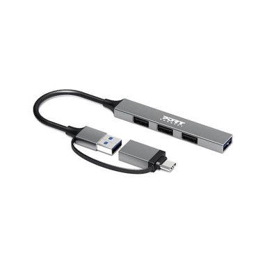 PORT DESIGNS USB razdjelnik PORT Connect Slim Combo 900160, 1x USB-A 3.0, 3x USB-A 2.0