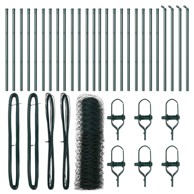 Heksagonalna ograda 0. 4x50 m čelik stupZa ogradnju 13 kom Ø32 mm 80 cm galvanizirani čelik, zelena