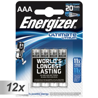 ENERGIZER Baterije Ultimate Lithium AAA LR03 1,5V, 12x4