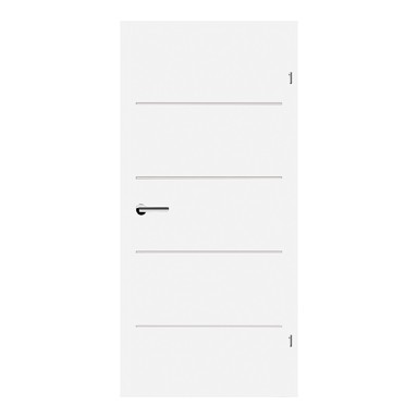 EUROLAM Dekor sobna vrata, set 4AL +dovratnik, 90x205, lijeva, bijela