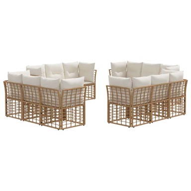 Set vanjskih sofa, poliester, bez stola, prirodna