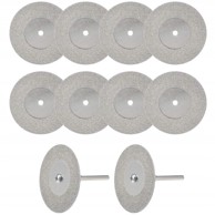 FALON-TECH Dijamantne rezne ploče za mini brusilicu Dremel, 30 mm, 10 kom., 2 drška