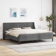 Okvir kreveta s madracem, zidni, 2 kom, 200 x 200 cm, baršun, tamno sivi