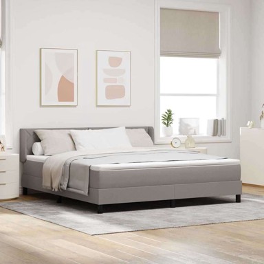 Boxspring krevet s madracem, sivo-smeđi, 180 x 200 cm