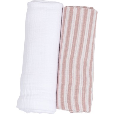 BUBABA BY FREEON Tetra pelena muslin, 2 kom, prugice, 70×70 cm, roza
