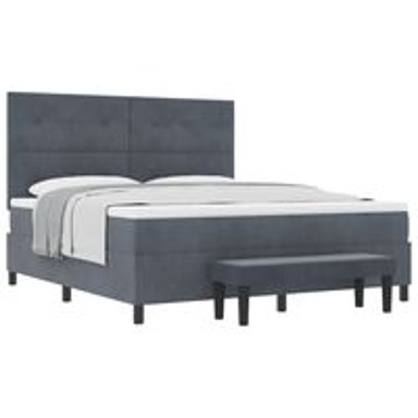 Box Spring krevet s madracem, tamnosivi, 180x200 cm, baršun