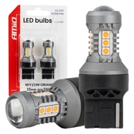 AMIO LED žarulja 7440 WY21W, 12/24 V, narančasta