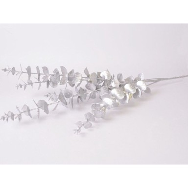 Rezano cvijeće, PVC grana dekorativna Eukalyptus, 78 cm, srebrna