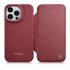 ICARER Kožna preklopna futrola s MagSafe za iPhone 14 Pro Max, bordo