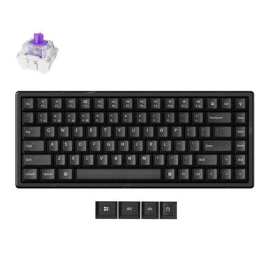 KEYCHRON Tipkovnica K2 HE, bežična, 75%, Gateron Nebula prekidači, crna