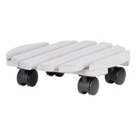 ESSCHERT DESIGN Drveni mobilni stalak za tegle za bilje ø 29 cm (visina 8 cm), drvo, prirodna, Indoor & Outdoor