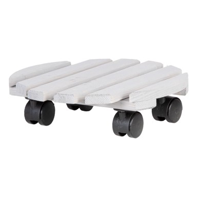 ESSCHERT DESIGN Drveni mobilni stalak za tegle za bilje ø 29 cm (visina 8 cm), drvo, prirodna, Indoor & Outdoor