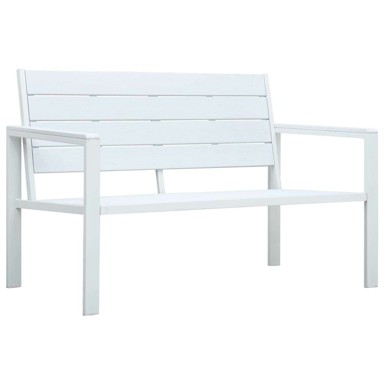 Vrtna klupa, 120 cm, HDPE s izgledom drva, bijela