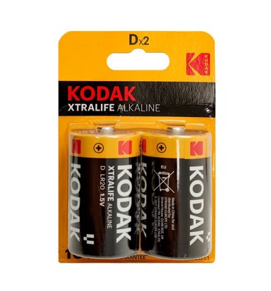KODAK Baterija, XTRALIFE ALKALINE D LR20, 2 komada