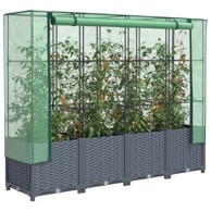 Povišena gredica s pokrovom za staklenik 160 x 40 x 138 cm