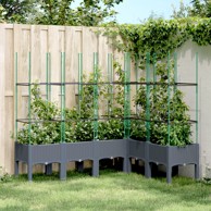 Vrtna sadilica s rešetkom siva 160 x 120 x 142,5 cm PP