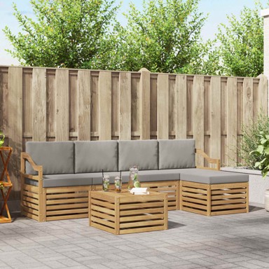 Set vanjskih sofa 6 komada 59 x 59 x 37 cm, bijela i svjetlosiva