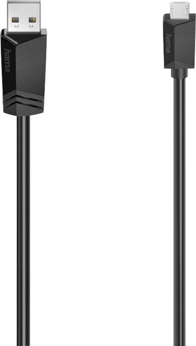 HAMA USB kabel 00200609, Micro-USB na USB-A, 3 m, crni