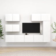 6-dijelni set TV ormarića bijeli od konstruiranog drva