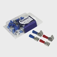 COMMEL 365-841 kutni utikač + natikač za žicu 0.5-1.5 mm2, 0.8x6.35 mm, 25+25 kom