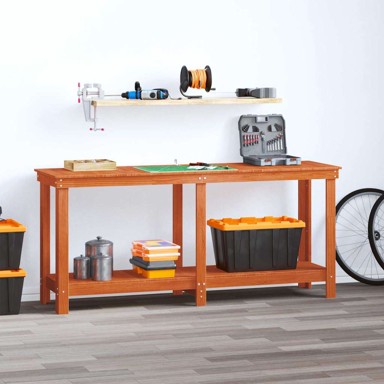 Radni stol masivna borovina 180x50x80 cm, vosak smeđa