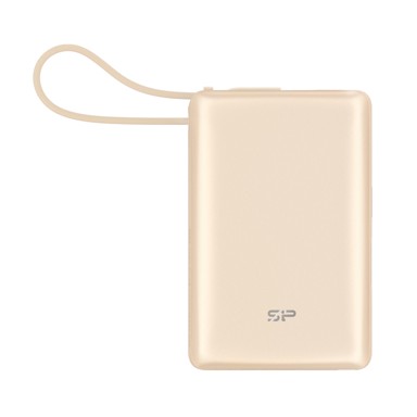 SILICON POWER Powerbank Cp10 10000mAh 20W s ugrađenim USB-C kabelom, champagne zlatni