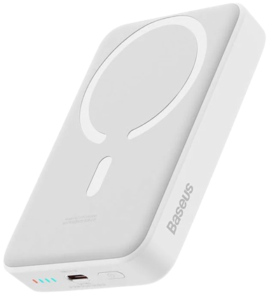 BASEUS Powerbank prijenosni punjač MAGNTIC MINI 10000 mAh, 30 W, bijeli + USB-C/USB-C kabel