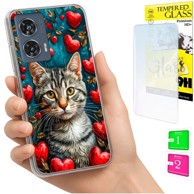 Maskica za Motorola Edge 50 Fusion, s foto tiskom, sa zaštitnim staklom 9H