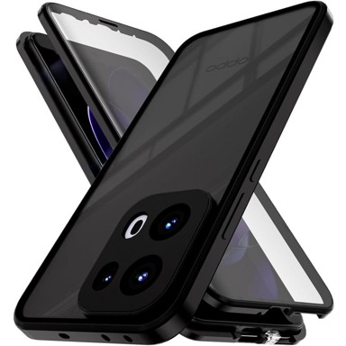 Stražnja maskica za Oppo Reno 13 Pro, magnetsko dvostruko staklo, crna