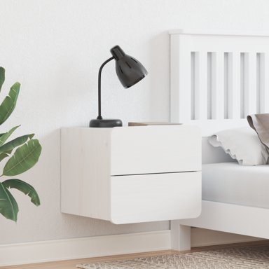 Noćni ormarić, 39 x 34 x 33 cm, montiran na zid, s ladicama, zidne, bijelo
