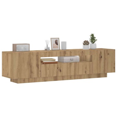 TV ormarić LED, boja hrasta, 160x35x40 cm, konstruirano drvo