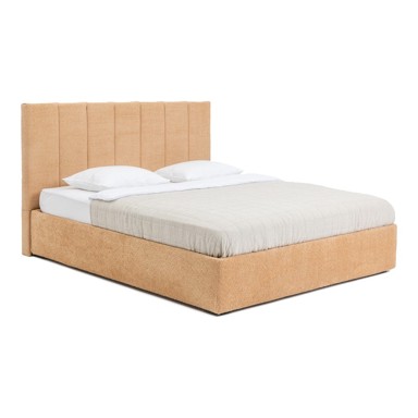 BONAMI SELECTION Tapecirani bračni krevet Thessa Bold Line 180x200 cm s podnicom i prostorom za odlaganje, senf žuti