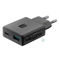 CELLULARLINE Kućni punjač GAN+ Slim Dual, USB-C/USB-A, 45W