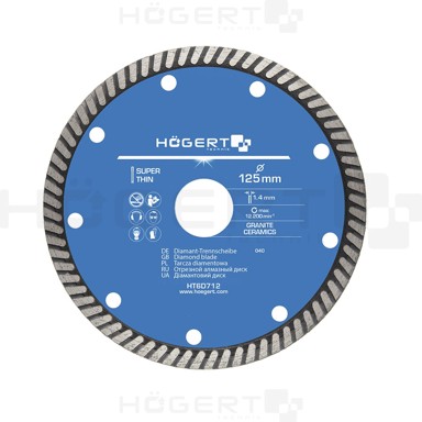 HOGERT Dijamantna rezna ploča 125 x 1,4 x 22,2 mm, supertanka