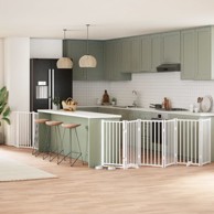 Vrata za pse s vratašcima 9 panela sklopiva 450 cm drvo topole