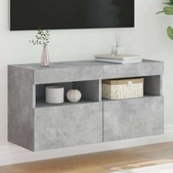 TV ormarić, 80 x 30 x 40 cm, s LED svjetlima, beton sivi