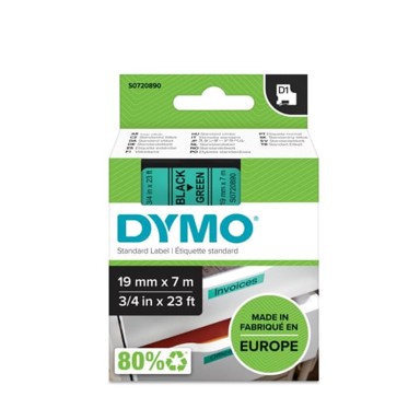 DYMO D1 Traka 19 mm × 7 m, crna/zelena