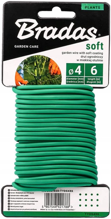 BRADAS Vrtna žica s PVC-om 4 mm x 6 m