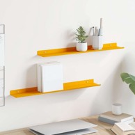 Polica, zidna, žuta , 60 x 9 x 2,5 cm, 2 kom