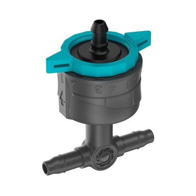 GARDENA Prilagodljiva kapaljka u nizu s izjednačavanjem tlaka 1-8 L/sat, 5 kapaljki u nizu + 1 navojni čep