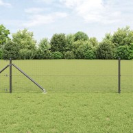 Zavarena žičana ograda s 7 sidrenih postova 0.6x10 m čelik, siva