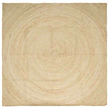 Tepih, dimenzije 300 × 300 cm, juta, prirodna i bijela