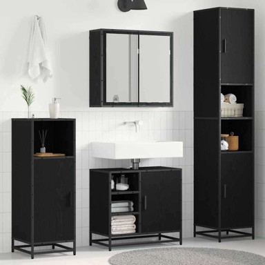 Set namještaja za kupaonicu, 3 kom, 65 x 33 x 60 cm, crni hrast
