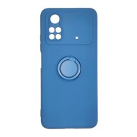 MAXMOBILE Maska Silicone Elegante Ring za Poco M4 Pro, plava